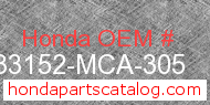 Honda 33152-MCA-305 genuine part number image