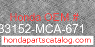 Honda 33152-MCA-671 genuine part number image