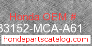 Honda 33152-MCA-A61 genuine part number image