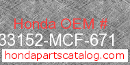 Honda 33152-MCF-671 genuine part number image