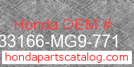 Honda 33166-MG9-771 genuine part number image