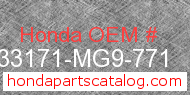 Honda 33171-MG9-771 genuine part number image