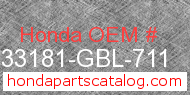 Honda 33181-GBL-711 genuine part number image