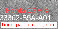 Honda 33302-S5A-A01 genuine part number image
