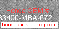 Honda 33400-MBA-672 genuine part number image