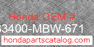 Honda 33400-MBW-671 genuine part number image