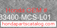 Honda 33400-MCS-L01 genuine part number image