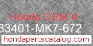 Honda 33401-MK7-672 genuine part number image