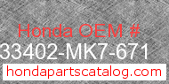 Honda 33402-MK7-671 genuine part number image