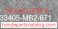 Honda 33405-MB2-671 genuine part number image