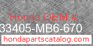 Honda 33405-MB6-670 genuine part number image