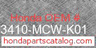 Honda 33410-MCW-K01 genuine part number image