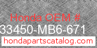 Honda 33450-MB6-671 genuine part number image