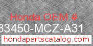 Honda 33450-MCZ-A31 genuine part number image