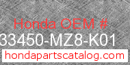 Honda 33450-MZ8-K01 genuine part number image