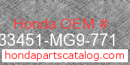 Honda 33451-MG9-771 genuine part number image