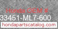Honda 33451-ML7-600 genuine part number image