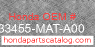 Honda 33455-MAT-A00 genuine part number image