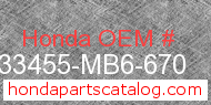 Honda 33455-MB6-670 genuine part number image