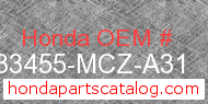 Honda 33455-MCZ-A31 genuine part number image