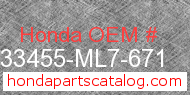 Honda 33455-ML7-671 genuine part number image