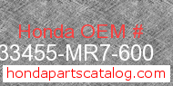 Honda 33455-MR7-600 genuine part number image