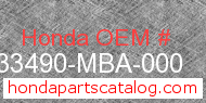 Honda 33490-MBA-000 genuine part number image