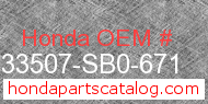 Honda 33507-SB0-671 genuine part number image