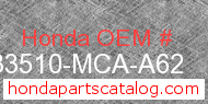Honda 33510-MCA-A62 genuine part number image