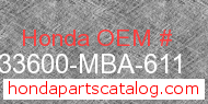 Honda 33600-MBA-611 genuine part number image