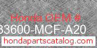 Honda 33600-MCF-A20 genuine part number image