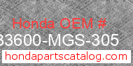 Honda 33600-MGS-305 genuine part number image