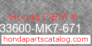 Honda 33600-MK7-671 genuine part number image