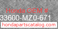 Honda 33600-MZ0-671 genuine part number image