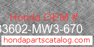 Honda 33602-MW3-670 genuine part number image