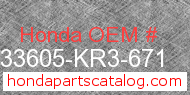 Honda 33605-KR3-671 genuine part number image