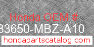 Honda 33650-MBZ-A10 genuine part number image