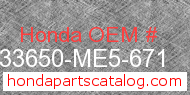 Honda 33650-ME5-671 genuine part number image