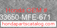 Honda 33650-MFE-671 genuine part number image