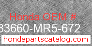 Honda 33660-MR5-672 genuine part number image