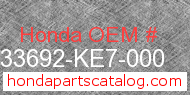 Honda 33692-KE7-000 genuine part number image