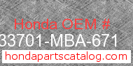 Honda 33701-MBA-671 genuine part number image