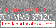 Honda 33701-MM5-671ZC genuine part number image