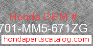 Honda 33701-MM5-671ZG genuine part number image