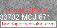 Honda 33702-MCJ-671 genuine part number image