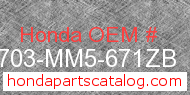 Honda 33703-MM5-671ZB genuine part number image