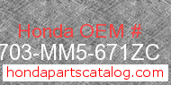 Honda 33703-MM5-671ZC genuine part number image
