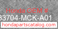 Honda 33704-MCK-A01 genuine part number image