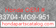 Honda 33704-MG9-951 genuine part number image