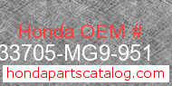 Honda 33705-MG9-951 genuine part number image